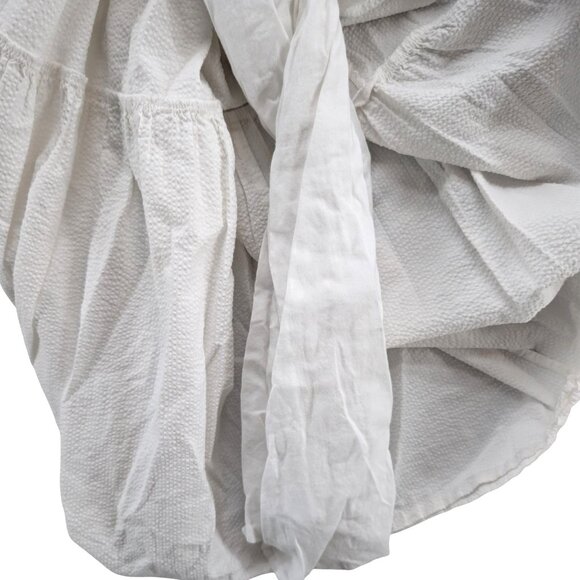 Faherty Marina Seersucker Maxi Dress White Tiered Cotton Modal Sleeveless Size S - Picture 10 of 10